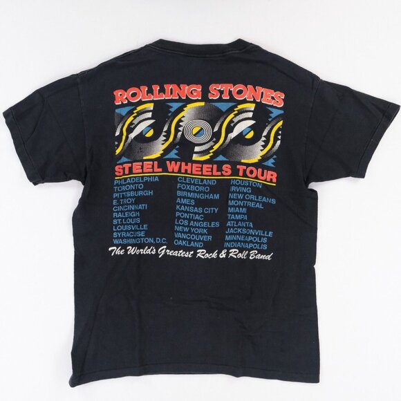 Vintage 1989 Rolling Stones Steel Wheels Concert Tour Single Stitch T-Shirt M - Picture 2 of 8